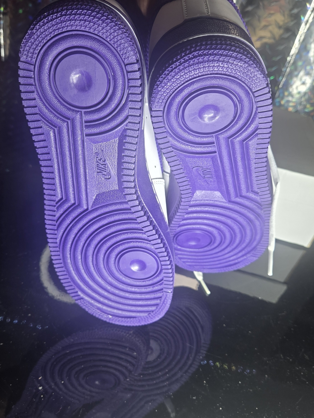 Nike Air Force 1 '07 LV8 EMB White Court Purple DB0264-100 Low Top size 9.5 - Picture 4 of 10